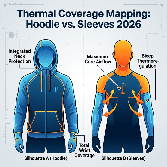 Thermal Coverage Mapping: Comparing heat dissipation and skin protection zones between a hoodie and sleeves