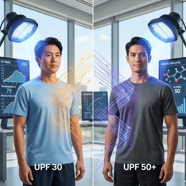 Comparison of UPF 30 and UPF 50 sun protection